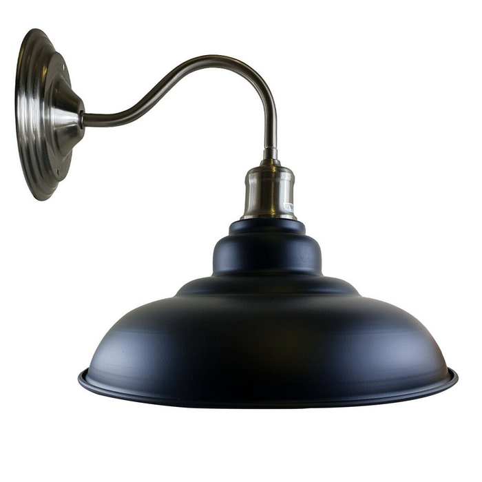 Zwarte kleur moderne industriële binnenwandlamp, geschilderde metalen loungelamp