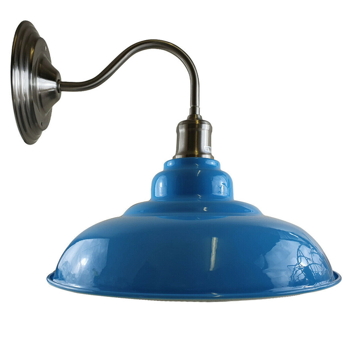 Light blue colour Modern Industrial Indoor Wall Light Fitting Painted Metal Lounge Lamp