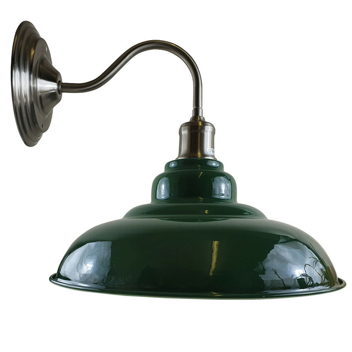 Green colour Modern Industrial Indoor Wall Light Fitting Painted Metal Lounge Lamp