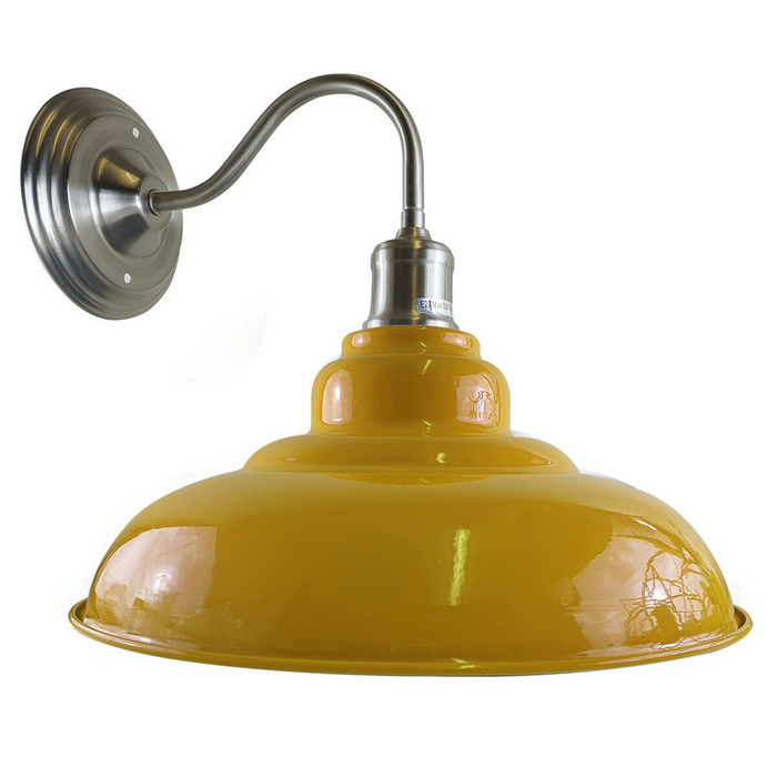 Gele kleur moderne industriële binnenwandlamp, geschilderde metalen loungelamp