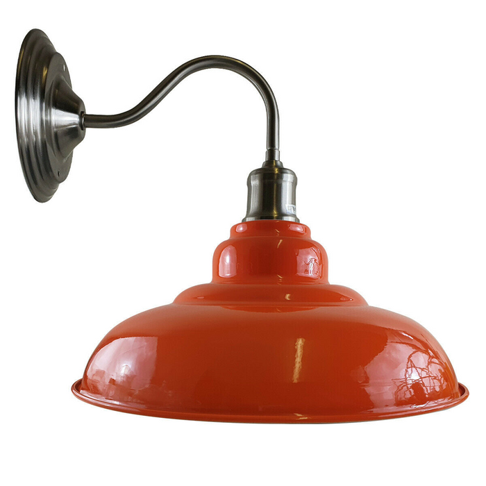 Orange colour Modern Industrial Indoor Wall Light Fitting Painted Metal Lounge Lamp