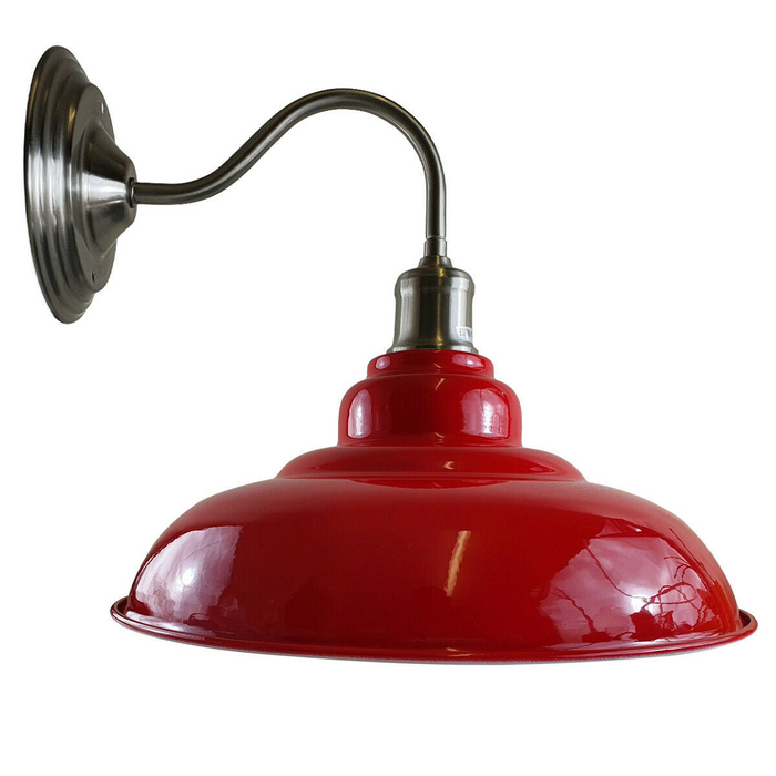 Red colour Modern Industrial Indoor Wall Light Fitting Painted Metal Lounge Lamp