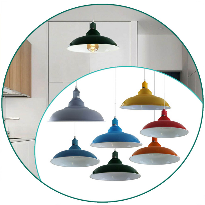 Colours Industrial Retro Loft Metal Ceiling Lamp Shade Pendant Light