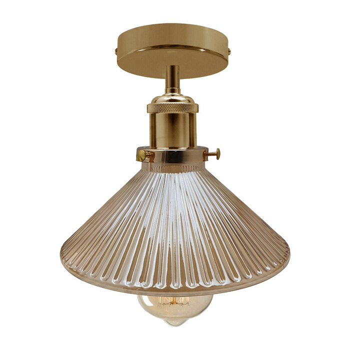 French Gold Indoor Glass Ceiling Light E27 Pendant Lamp Lighting