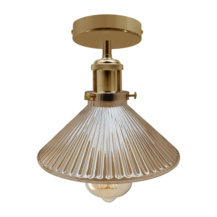 Franse gouden glazen binnenplafondlamp E27 hanglampverlichting