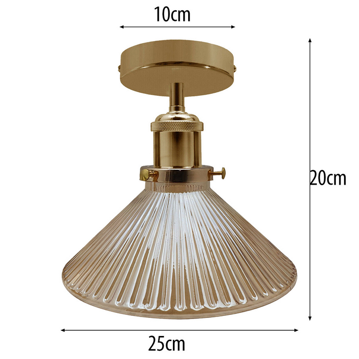 French Gold Indoor Glass Ceiling Light E27 Pendant Lamp Lighting