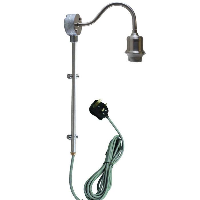 2m Stekker met Dimmer Stof Flex Kabel Stekker In Pijp Hanglamp Lichtset Satijn Nikkel