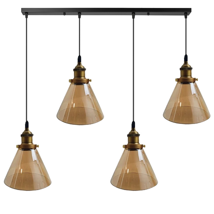 Industrial Retro Pendant Light Suspended Cluster Lights Style Glass Lamp Shade