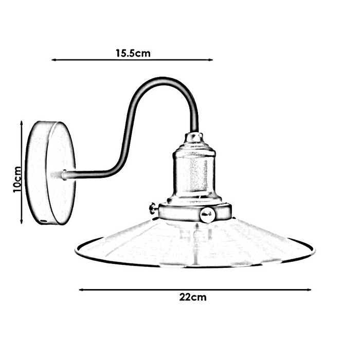 Chrome Wall Light Lampshade Modern Industrial Wall Lamp