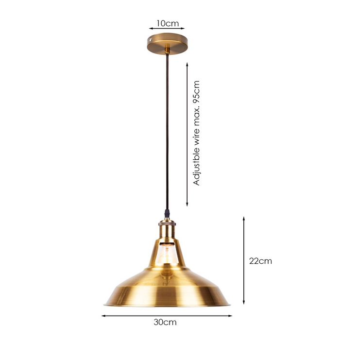 Geel messing industriële metalen plafond hanglamp schaduw moderne hangende retro verlichting