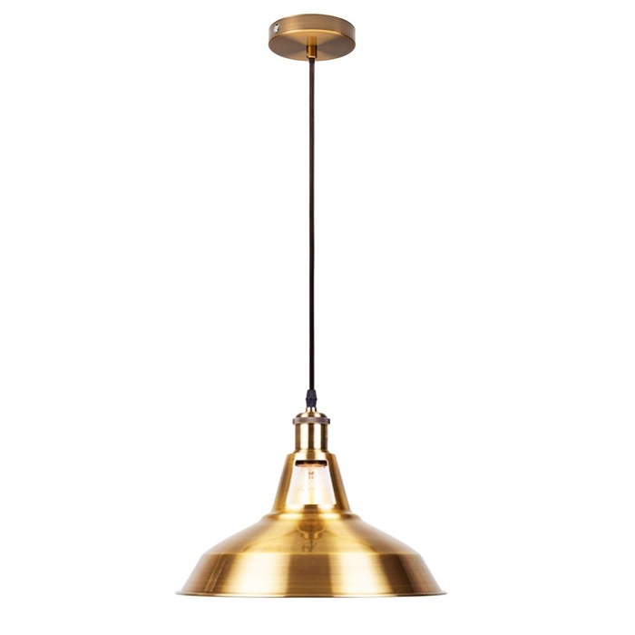 Geel messing industriële metalen plafond hanglamp schaduw moderne hangende retro verlichting