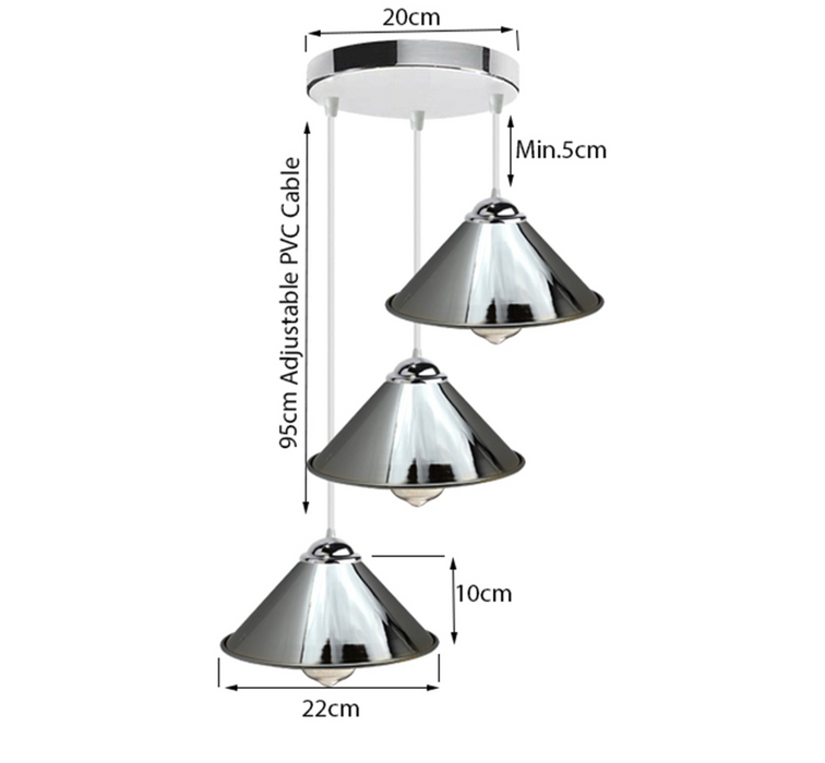 Vintage industriële retro loft-stijl plafondlamp schaduw hanger