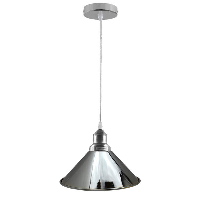 Retro Metal Pendant Chrome Ceiling Light Lamp Shade