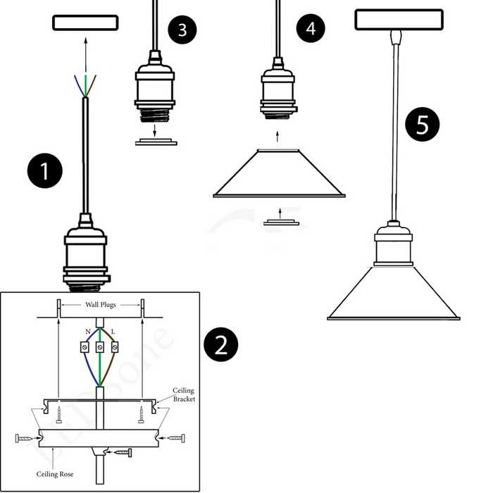 Retro metalen hanger chroom plafondlamp lampenkap