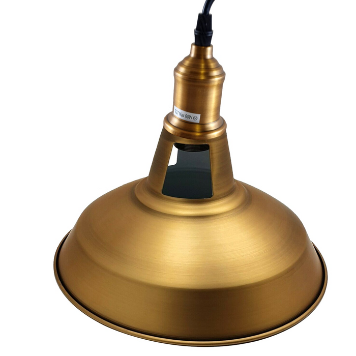 2 x Yellow Brass Metal Ceiling Lamp Shade Pendant Light