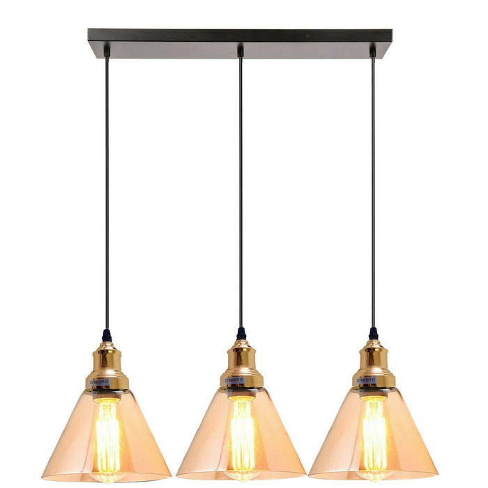 3 Outlet industriële retro loft glazen plafondlampenkap hanglamp
