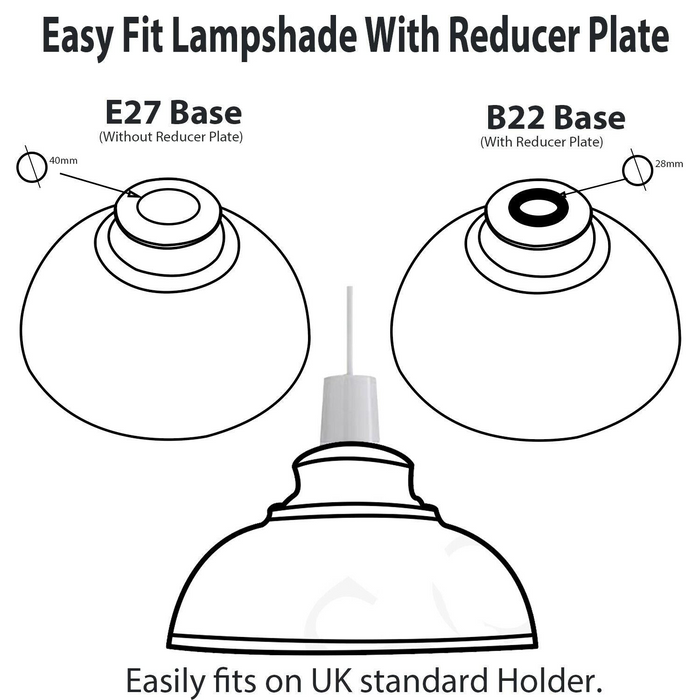 290 mm RetroEasy Fit Lighting metalen lampenkap