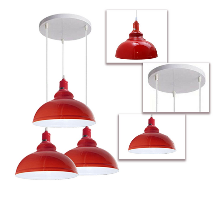 3 Ceiling lamp Pendant Cluster Light Modern Light Fitting Red/Black Lampshades