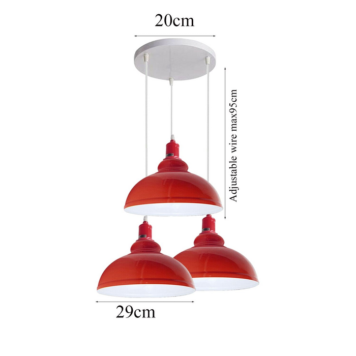 3 Ceiling lamp Pendant Cluster Light Modern Light Fitting Red/Black Lampshades