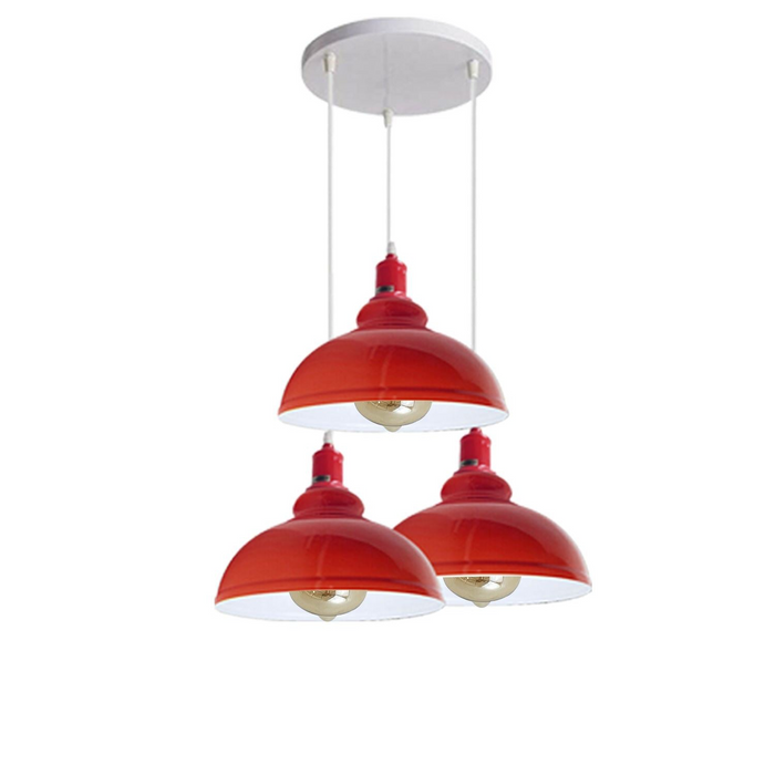 3 Ceiling lamp Pendant Cluster Light Modern Light Fitting Red/Black Lampshades