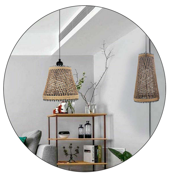 Rattan Wicker Ceiling Pendant Light Shade Hanging Light Antique décor Lampshade