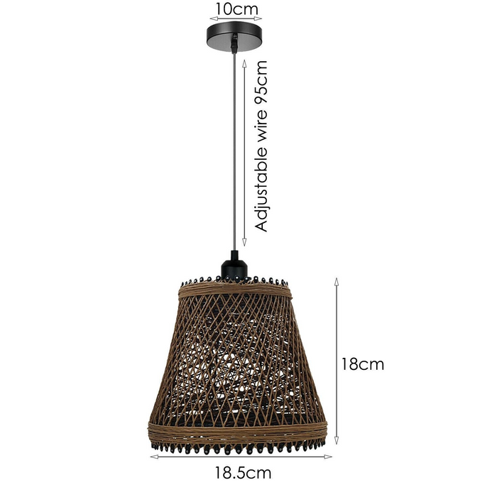 Rattan Wicker Ceiling Pendant Light Shade Hanging Light Antique décor Lampshade