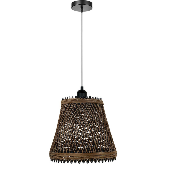 Rattan Wicker Ceiling Pendant Light Shade Hanging Light Antique décor Lampshade