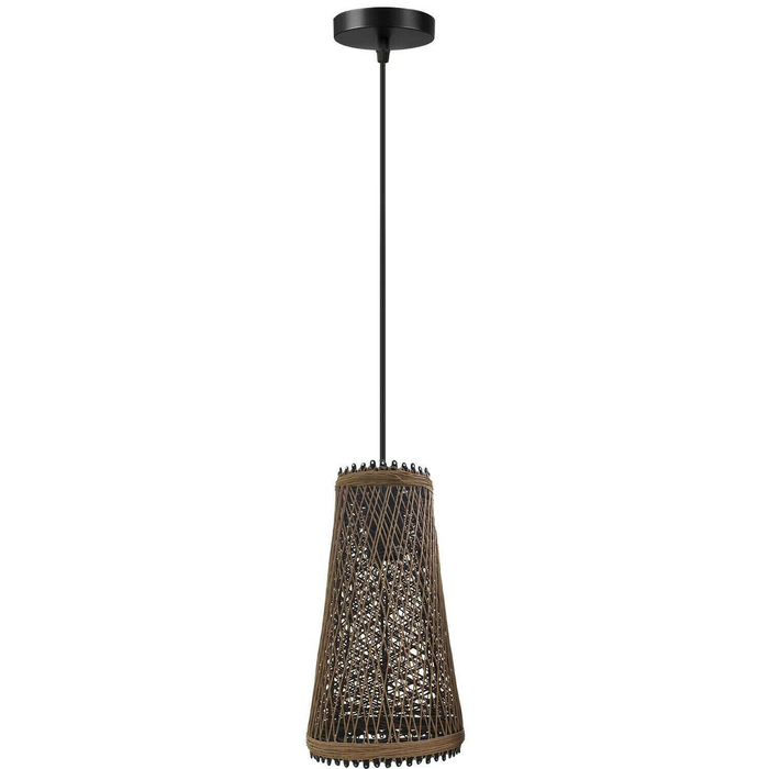 Modern Pendant Light Rattan Wicker Basket Ceiling Pendant Light Kit