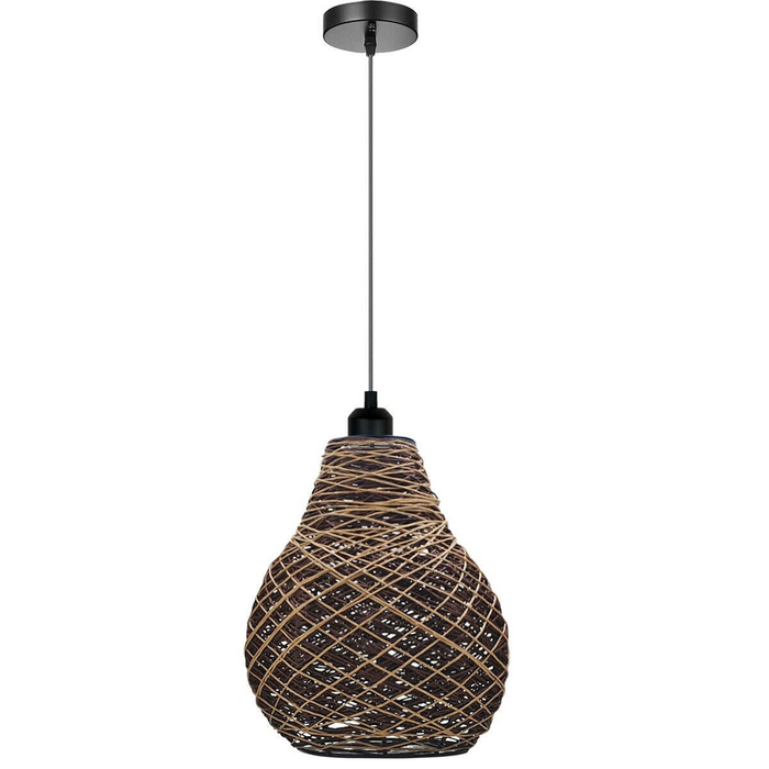 Rattan Wicker Ceiling Pendant Light Shade Hanging Light Antique décor Lampshade