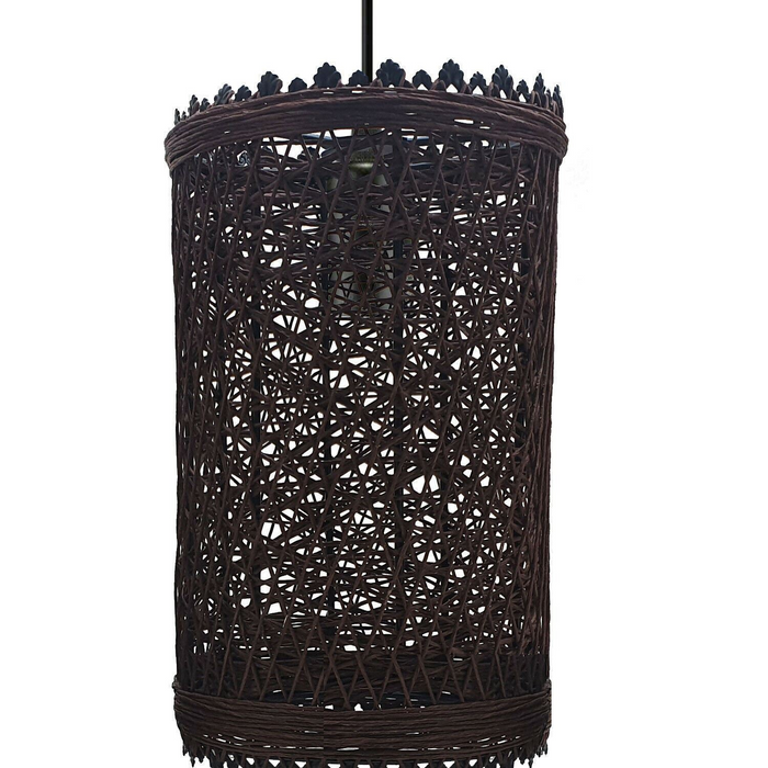 Modern Pendant Light Rattan Wicker Basket Ceiling Pendant Light Kit