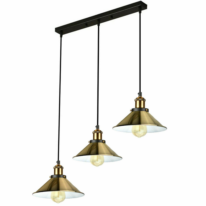 Ceiling Pendant Light Modern Style 3 Cluster Metal Lampshade Colour Light Shades