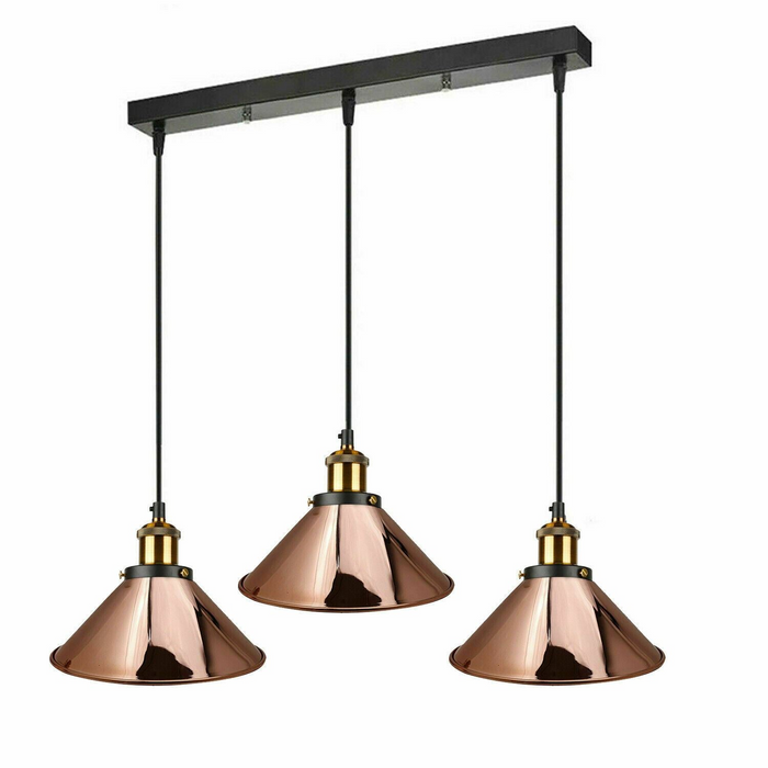 Ceiling Pendant Light Modern Style 3 Cluster Metal Lampshade Colour Light Shades