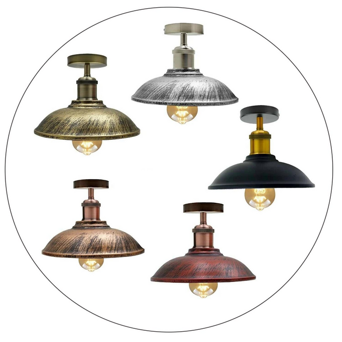 Vintage industriële metalen lichte tinten plafond hanglamp voor slaapkamer, logeerkamer, woonkamer, keuken