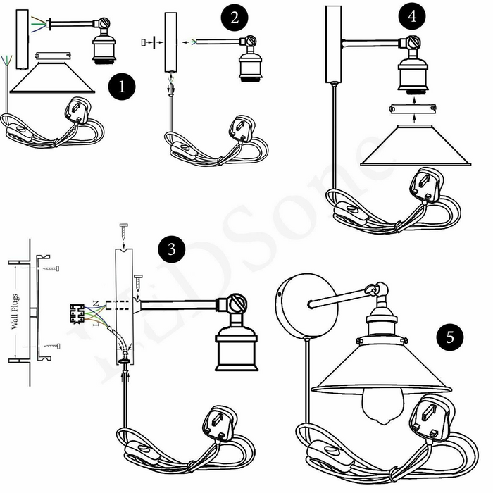 Retro Wall Lights E27 Adjustable Wall Arm Industrial Wall Light Fixtures Sconce Lamp for Loft Coffee Bar