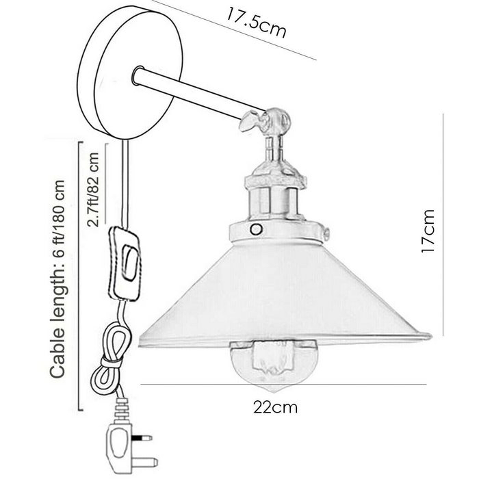 Retro Wall Lights E27 Adjustable Wall Arm Industrial Wall Light Fixtures Sconce Lamp for Loft Coffee Bar