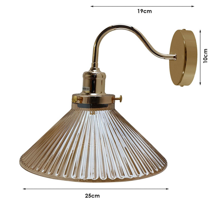 Vintage Wall Light Industrial Lighting Retro Metal Wall lamp Indoor Home Lights Fixture with Glass Shade Cover