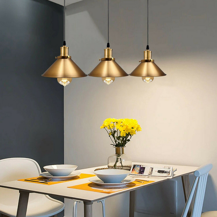 Modern Industrial Style Metal Cage Single Pendant Light Yellow brass Ceiling Light Fixture