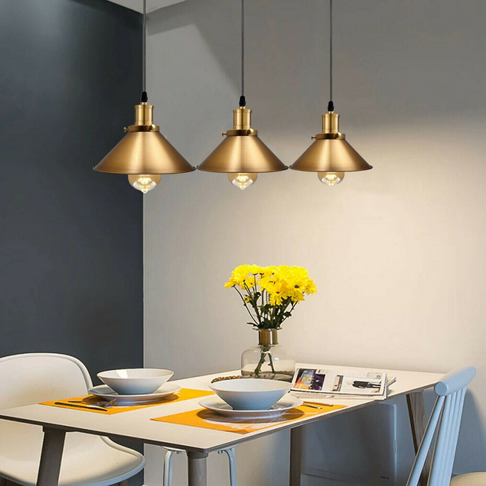 Moderne industriële stijl metalen kooi enkele hanglamp Geel messing plafondlamp