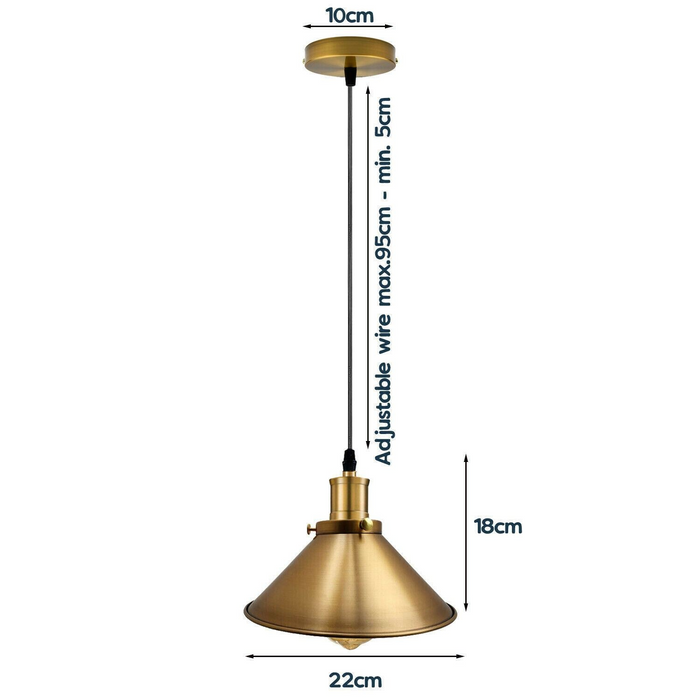 Moderne industriële stijl metalen kooi enkele hanglamp Geel messing plafondlamp