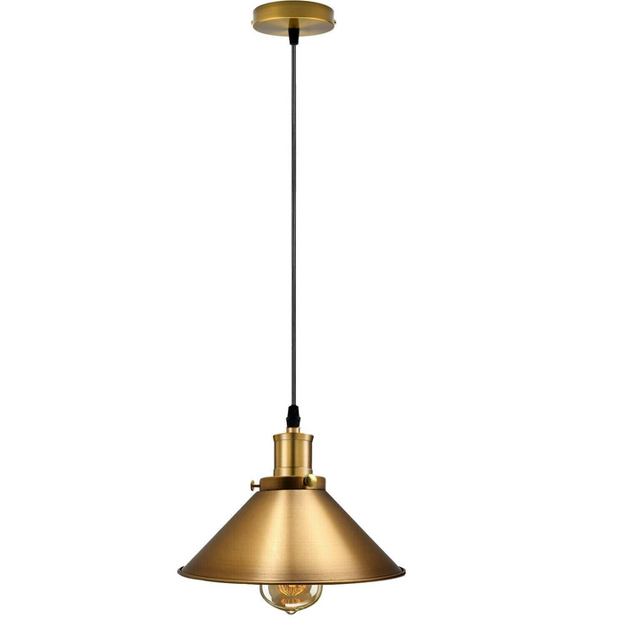 Modern Industrial Style Metal Cage Single Pendant Light Yellow brass Ceiling Light Fixture