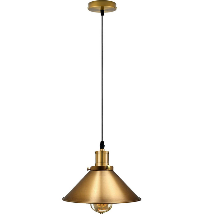 Moderne industriële stijl metalen kooi enkele hanglamp Geel messing plafondlamp