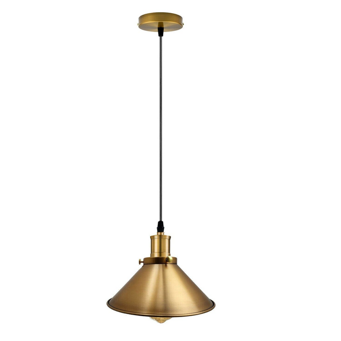 Modern Industrial Style Metal Cage Single Pendant Light Yellow brass Ceiling Light Fixture