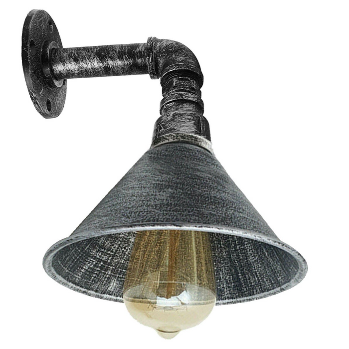 Modern Vintage Wall Mounted Light Sconce Lamp Indoor Fixture Cone Shape Metal Shade