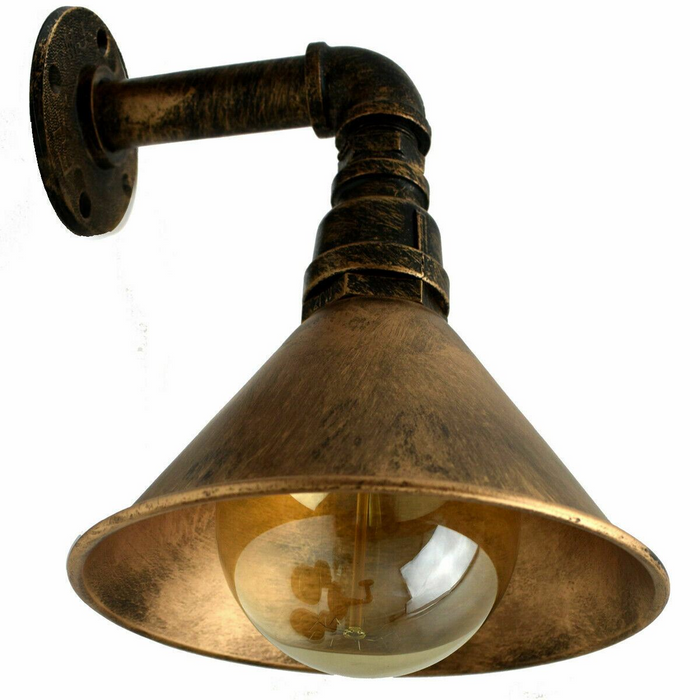 Modern Vintage Wall Mounted Light Sconce Lamp Indoor Fixture Cone Shape Metal Shade