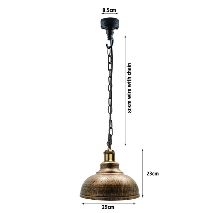 E27 Vintage Retro Industrial Loft Style Metal Conduit Chain Pendant Ceiling Light Lamp Kit