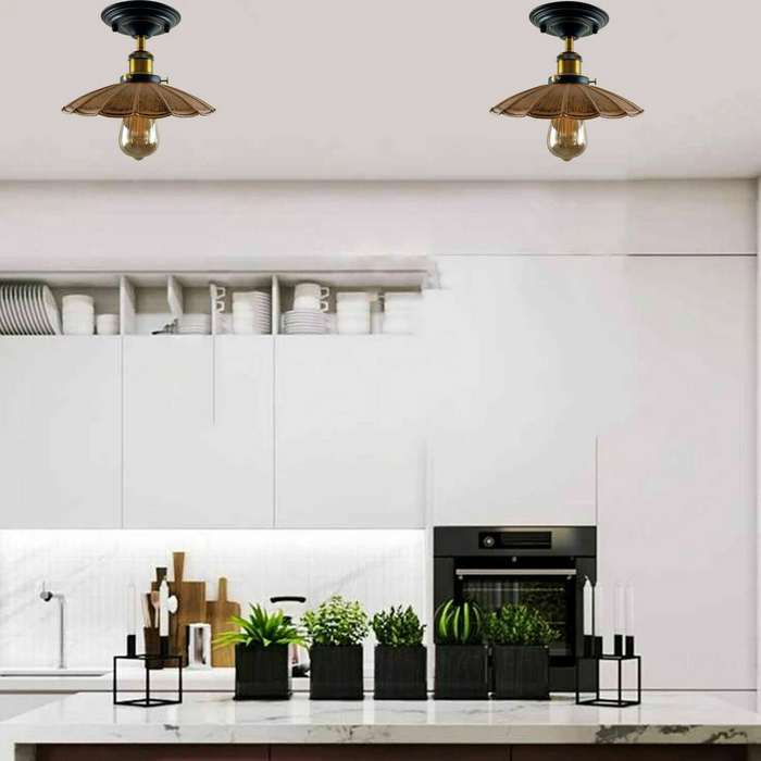 Moderne retro lichte tinten plafond metalen keuken lampenkap vintage huis binnenverlichting