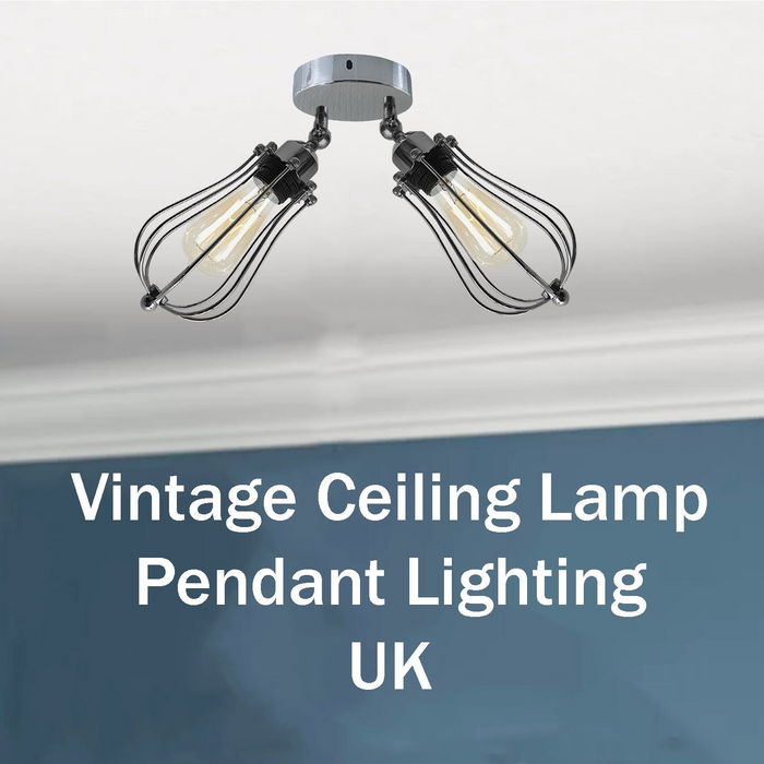 Moderne vintage industriële retro loft plafondlamp schaduw hanglamp UK