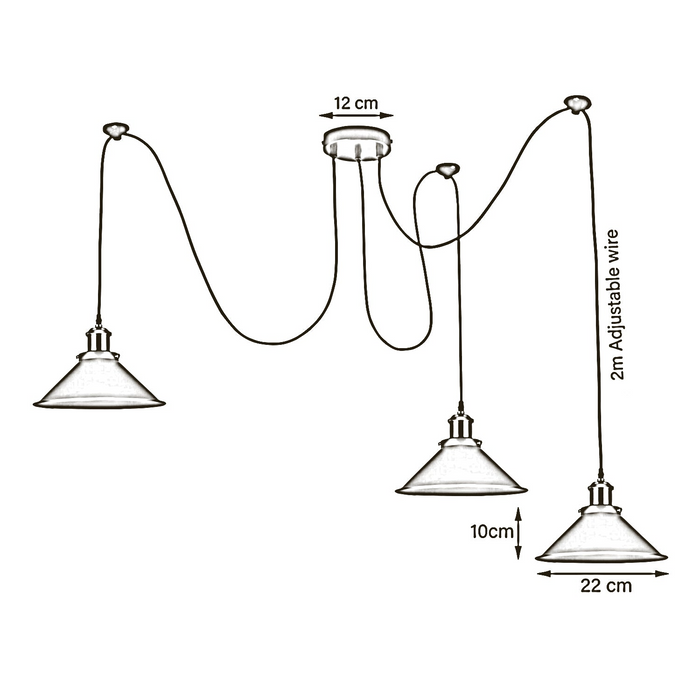 Moderne grote spin gevlochten hanglamp 3 koppen clusters van hangende gele kegelvormige tinten plafondlampverlichting