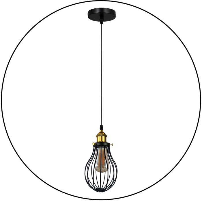 Industrial Black hanging Pendant Ceiling Light Cover Decorative Cage light fixture