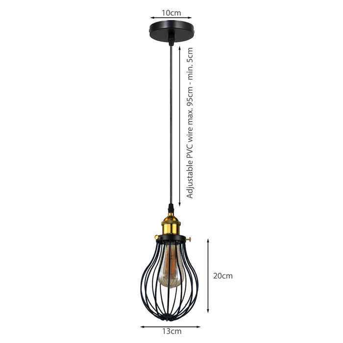 Industrial Black hanging Pendant Ceiling Light Cover Decorative Cage light fixture